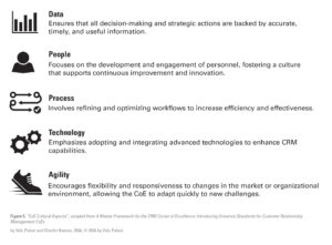 Figure 5: "CoE Cultural Aspects", adapted from "A Master Framework for the CRM Center of Excellence: Introducing Universal Standards for Customer Relationship Management CoEs. By Velu Palani and Charlie Havens, 2024, © 2024 by Velu Palani.